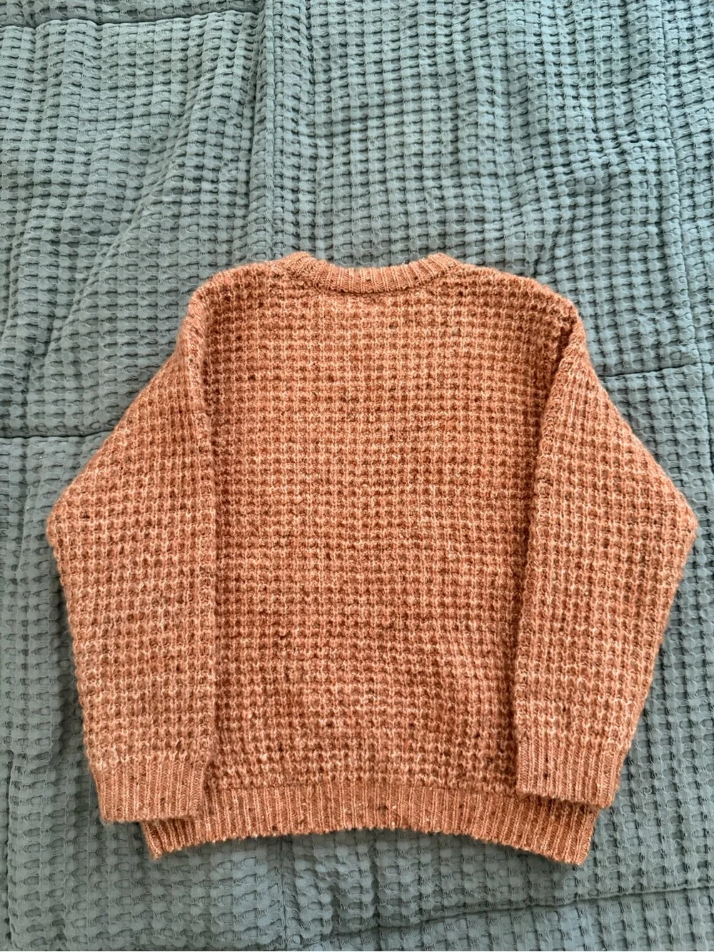 ZARA Chunky Knit Crewneck Sweater in Rust Orange
